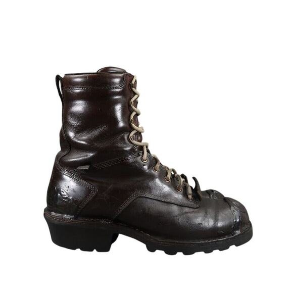 Danner Boots Mens 10 Logger 8" Brown Lace Up Work Utility Outdoor Leather Rugged - Picture 2 of 16